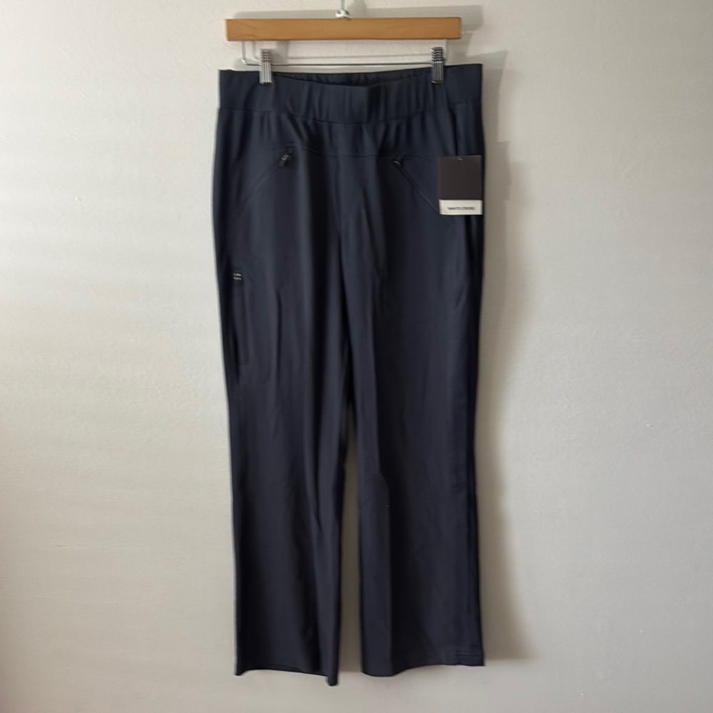 White Cross Black Sweatpants with Elastic‎ Waistband